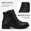 imageVepose Womens 903 Combat Ankle Boots Lace up Comfortable Short Booties Low HeelBlack Pocket903