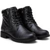 imageVepose Womens 903 Combat Ankle Boots Lace up Comfortable Short Booties Low HeelBlack Pocket903