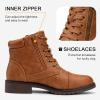imageVepose Womens 903 Combat Ankle Boots Lace up Comfortable Short Booties Low HeelYellow Brown Pocket903