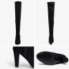 imageVepose Womens Thigh High Over The Knee Boots Suede Fashion Long 35 Inch Heel Boots with ZipperBlackknee High 994