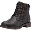 imageVepose Womens 903 Combat Ankle Boots Lace up Comfortable Short Booties Low HeelDark Brown Pocket903