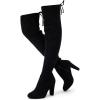imageVepose Womens Thigh High Over The Knee Boots Suede Fashion Long 35 Inch Heel Boots with ZipperBlackknee High 994