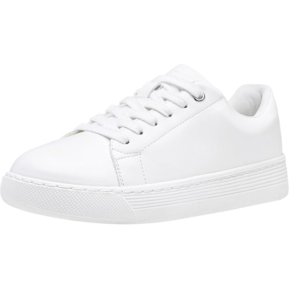 imageVepose Womens 8012 Lace Up Classic Fashion Sneakers Comfortable Cute ShoesWhite