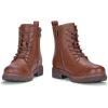 imageVepose Womens Combat Ankle Boots Lace up Classic Short Low Heel Zipper 9623 BootiesMocha Brownclassic Boots9623