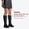 imageVepose Womens 953 Knee High Combat Boots Chunky Platform Heel Lace Up Gothic Punk Work Boots for Dresses and JeansBlack Pu