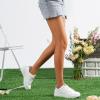 image:imageVepose Womens White Casual Walking Sneakers Fashion Tennis Low Top Slip On 8013 ShoesWhite Pink