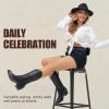 image:imageVepose Cowboy Cowgirl Boots for Women Western Embroidered MidCalf Comfortable Cute Boots Pointed Toe PullOn Low Chunky Heel for Walk Country Concert Theme Party Dance and Rodeo 9802Classic9802black