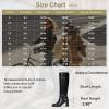 image:imageVepose Knee High Boots Women Chunky Square Toe Tall Fashion Low Heel Boots with Inside Zipper and Wallet PocketBlackfashion9572