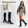 image:imageVepose Knee High Boots Women Chunky Square Toe Tall Fashion Low Heel Boots with Inside Zipper and Wallet PocketBlackfashion9572