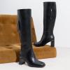 image:imageVepose Knee High Boots Women Chunky Square Toe Tall Fashion Low Heel Boots with Inside Zipper and Wallet PocketBlackfashion9572