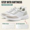 image:imageVepose Womens Fashion Sneakers 2026 Comfortable Lightweight Braided Casual Footwear with Arch Support 8216 Lace up Tennis Walking Shoes for Daily WearWhite Grey8216sneakers