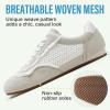 image:imageVepose Womens Fashion Sneakers Dressy Casual Square Toe Lace Detail Retro Tennis Shoes Comfortable Walking 8205 TrainersWhitegrey Woven