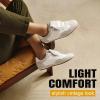 image:imageVepose Womens Fashion SneakersCasual Walking Square Toe 8203 Comfortable Vintage Breathable Woven Raffia ShoesWhite Grey