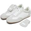 image:imageVepose Womens Fashion SneakersCasual Walking Square Toe 8203 Comfortable Vintage Breathable Woven Raffia ShoesWhite Grey01
