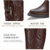 image:imageVepose Womens Tall Cowboy Boots Knee High Cowgirl Low Heel Comfy Boots for LadiesVintage Cowboy9810whisky