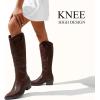 image:imageVepose Womens Tall Cowboy Boots Knee High Cowgirl Low Heel Comfy Boots for LadiesVintage Cowboy9810whisky