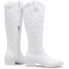 image:imageVepose Womens Tall Cowboy Boots Knee High Cowgirl Low Heel Comfy Boots for LadiesVintage Cowboy9810white