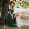 image:imageVepose Womens Tall Cowboy Boots Knee High Cowgirl Low Heel Comfy Boots for LadiesVintage Cowboy9810white