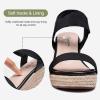 image:imageVepose Womens Wedge Sandals Platform Espadrilles Sandal Slip On Open Toe with Ankle Strap Comfortable Low Heel Summer Dressy 881 ShoesBlack