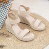 image:imageVepose Womens Wedge Sandals Platform Espadrilles Sandal Slip On Open Toe with Ankle Strap Comfortable Low Heel Summer Dressy 881 ShoesNudepu
