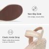 image:imageVepose Womens Wedge Sandals Platform Espadrilles Sandal Slip On Open Toe with Ankle Strap Comfortable Low Heel Summer Dressy 881 ShoesNudepu