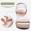 image:imageVepose Womens Wedge Sandals Platform Espadrilles Sandal Slip On Open Toe with Ankle Strap Comfortable Low Heel Summer Dressy 881 ShoesWhite