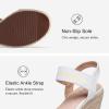 image:imageVepose Womens Wedge Sandals Platform Espadrilles Sandal Slip On Open Toe with Ankle Strap Comfortable Low Heel Summer Dressy 881 ShoesWhite