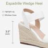 image:imageVepose Womens Wedge Sandals Platform Espadrilles Sandal Slip On Open Toe with Ankle Strap Comfortable Low Heel Summer Dressy 881 ShoesWhitepu
