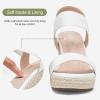 image:imageVepose Womens Wedge Sandals Platform Espadrilles Sandal Slip On Open Toe with Ankle Strap Comfortable Low Heel Summer Dressy 881 ShoesWhitepu