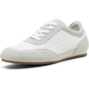 image:imageVepose Womens Casual Breathable Fashion Sneakers 8206 Trendy Lightweight Vintage Mesh Shoes Lace up TrainersWhite Grey01