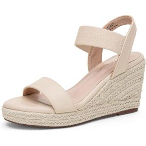 image:imageVepose Womens Wedge Sandals Platform Espadrilles Sandal Slip On Open Toe with Ankle Strap Comfortable Low Heel Summer Dressy 881 ShoesNudepu
