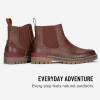 image:imageVEPOSE Womens Chelsea Boots 9519 Slip on Platform Chunky Heel Round Toe Ankle Boot with Elastic BandBrownchelsea Boots9519