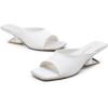 image:imageVepose Womens Heeled Sandals Comfortable Cute 2 Inch Sculptural Low Chunky Block Heels Sexy Square Open Toe Slip on Sandals for Wedding Prom Party Elegantes Sandalias 6112Satin White