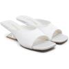 image:imageVepose Womens Heeled Sandals Comfortable Cute 2 Inch Sculptural Low Chunky Block Heels Sexy Square Open Toe Slip on Sandals for Wedding Prom Party Elegantes Sandalias 6112Satin White