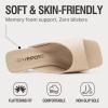 image:imageVepose Womens Heeled Sandals Comfortable Cute 2 Inch Sculptural Low Chunky Block Heels Sexy Square Open Toe Slip on Sandals for Wedding Prom Party Elegantes Sandalias 6112Nude