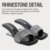 image:imageVepose Womens Low Chunky Heel Sandals Square Open Toe Dress 6109 Sandals Comfortable SlipOn Design with Rhinestones Sexy Evening Party ShoesBlack Rhinestone