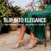 image:imageVepose Womens Low Chunky Heel Sandals Square Open Toe Dress 6109 Sandals Comfortable SlipOn Design with Rhinestones Sexy Evening Party ShoesSilver Rhinestone