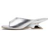 image:imageVepose Womens Heeled Sandals Comfortable Cute 2 Inch Sculptural Low Chunky Block Heels Sexy Square Open Toe Slip on Sandals for Wedding Prom Party Elegantes Sandalias 6112Silver