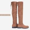 image:imageVepose Womens 998 Suede Over The Knee High Boots Low Flat Heel Thigh High Boots for WomenKnee High998mocha Brown