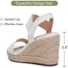 image:imageVepose Womens Wedge Sandals Platform Espadrilles Open Toe Ankle Strap Comfortable Dressy Summer Shoes for Daily Travel Casual 881White