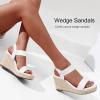 image:imageVepose Womens Wedge Sandals Platform Espadrilles Open Toe Ankle Strap Comfortable Dressy Summer Shoes for Daily Travel Casual 881Whitepu