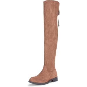 image:imageVepose Womens 998 Suede Over The Knee High Boots Low Flat Heel Thigh High Boots for WomenKnee High998mocha Brown