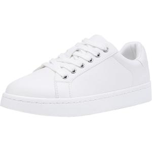 image:imageVepose Womens Walking Sneakers White Dressy Tennis Shoes with Arch Support Lace up Casual Low Top Fashion Travel ShoesAwhite8003