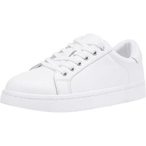 image:imageVepose Womens Walking Sneakers White Dressy Tennis Shoes with Arch Support Lace up Casual Low Top Fashion Travel ShoesBwhite8003 Leather