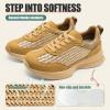 image:imageVepose Womens Lightweight Platform Sneakers Chunky Casual Tennis Shoes Memory Foam Non Slip Suede Raffia PU Lace Up Everyday Walking Travel Office 8216Brown Raffia Suede