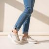 image:imageVepose Womens Lightweight Platform Sneakers Chunky Casual Tennis Shoes Memory Foam Non Slip Suede Raffia PU Lace Up Everyday Walking Travel Office 8216Beige Pu8216sneakers01