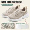image:imageVepose Womens Lightweight Platform Sneakers Chunky Casual Tennis Shoes Memory Foam Non Slip Suede Raffia PU Lace Up Everyday Walking Travel Office 8216Beige Raffia Suede