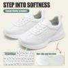 image:imageVepose Womens Lightweight Platform Sneakers Chunky Casual Tennis Shoes Memory Foam Non Slip Suede Raffia PU Lace Up Everyday Walking Travel Office 8216White Raffia Suede