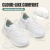 image:imageVepose Womens Lightweight Platform Sneakers Chunky Casual Tennis Shoes Memory Foam Non Slip Suede Raffia PU Lace Up Everyday Walking Travel Office 8216White Raffia Suede