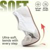image:imageVepose Womens Retro GAT Casual Sneakers Lightweight Square Toe Suede Trainers Removable Pom Pom Comfortable Memory Foam Cute Everyday Commute Travel Shoes 8200White Greysneaker 8200